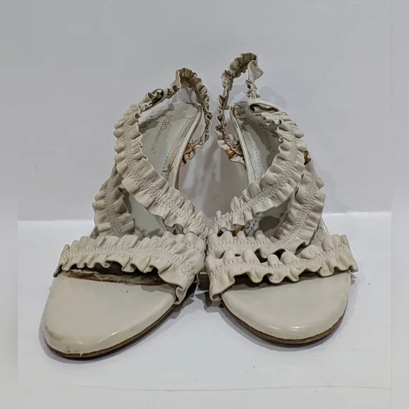 BCBGeneration Cream Ruffle Stiletto Heels - Picture 4 of 10